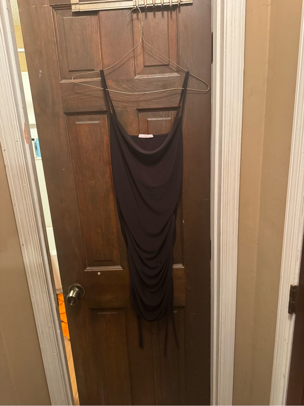 Women’s Juniors Size 7 Forever 21 Black Asymmetrical Drape Slip Dress